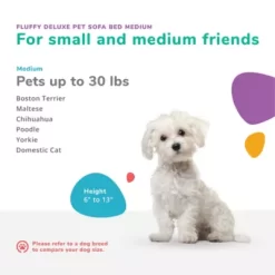 Keet Fluffy Deluxe Sofa Dog Bed, Medium -Pet Supply Store 1725095 A7