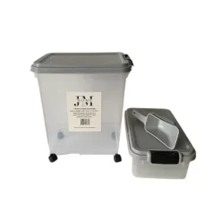 JMP Plastic Dog Food Container Set, 30 Liters, 10 Liters, 3 Pc.