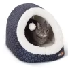 K&H Pet Products Thermo-Pet Cave Fabric Cat House, Navy