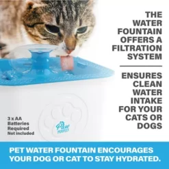 PawPerfect 2.5 L. Dog And Cat Water Fountain, Free-Falling Stream Cordless And Rechargeable (2-Pack) -Pet Supply Store 1778404 A2