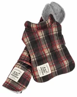 Touchdog 2-in-1 Tartan Plaided Dog Jacket With Matching Reversible Dog Mat