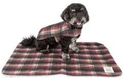 Touchdog 2-in-1 Tartan Plaided Dog Jacket With Matching Reversible Dog Mat -Pet Supply Store 1789563 A4