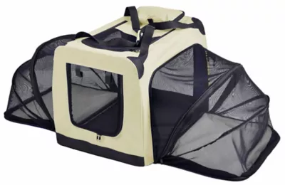 Pet Life Hounda Accordion Metal Framed Soft-Folding Collapsible Dual-Sided Expandable Pet Dog Crate 1 Pet Life Hounda Accordion Metal Framed Soft-Folding Collapsible Dual-Sided Expandable Pet Dog Crate