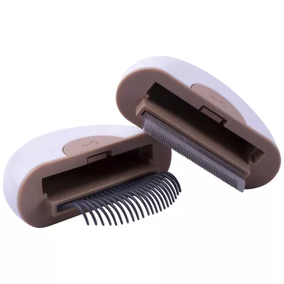 Pet Life LYNX 2-in-1 Travel Connecting Grooming Pet Comb And Deshedder, Large, Brown, GR1BRLG 1 Pet Life LYNX 2-in-1 Travel Connecting Grooming Pet Comb And Deshedder, Large, Brown, GR1BRLG
