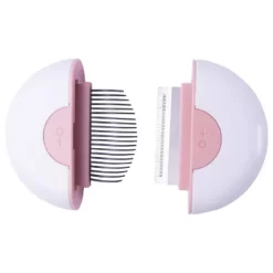 Pet Life LYNX 2-in-1 Travel Connecting Grooming Pet Comb And Deshedder, Small, Pink, GR1PKSM