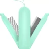 Pet Life JOYNE Multi-Functional 2-in-1 Swivel Travel Pet Grooming Comb And Deshedder, Green, GR3GNMD