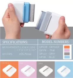 Pet Life Zipocket 2-in-1 Underake And Stainless Steel Travel Grooming Pet Comb, Orange, GR5OR -Pet Supply Store 1790732 A7