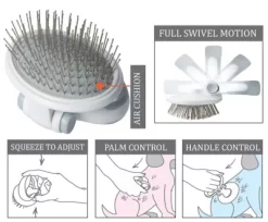 Pet Life Gyrater Travel Swivel Pet Grooming Pin Brush, GR22 -Pet Supply Store 1790759 A5