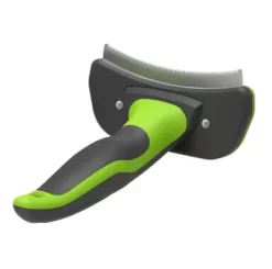 Pet Life Fur-Guard Easy Self-Cleaning Grooming Deshedder Pet Comb, Green, GR24GN -Pet Supply Store 1790761 A2