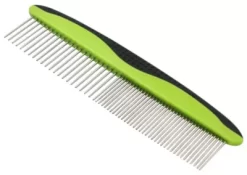 Pet Life Grip Ease Wide And Narrow Tooth Grooming Pet Comb, Green, GR28GN