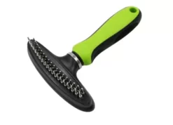 Pet Life Flex Series Dual-Row Grooming Rake Pet Comb, Green, GR30GN