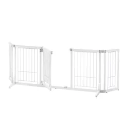 Richell Wide Premium Plus Pet Gate Mini, 55 In. To 72 In., White -Pet Supply Store 1861169 A2