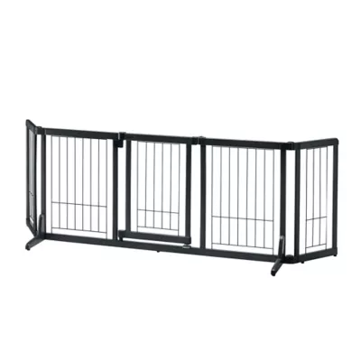 Richell Wide Premium Plus Pet Gate Mini, 55 In. To 72 In., Black 1 Richell Wide Premium Plus Pet Gate Mini, 55 In. To 72 In., Black