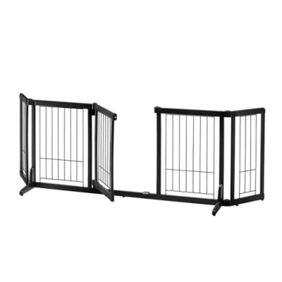 Richell Wide Premium Plus Pet Gate Mini, 55 In. To 72 In., Black 2 Richell Wide Premium Plus Pet Gate Mini, 55 In. To 72 In., Black - Image 2