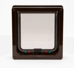 Cat Mate Large 4-Way Locking Cat Door With 2 In. Wall Liner, Brown