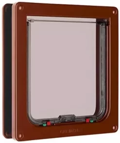 Cat Mate Large 4-Way Locking Cat Door With 2 In. Wall Liner, Brown -Pet Supply Store 1865719 A4