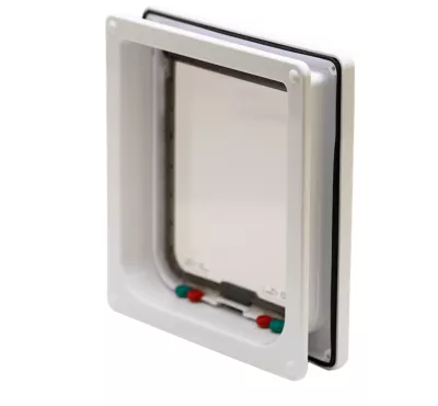 Cat Mate Large 4-Way Locking Cat Door With 2 In. Wall Liner, White, 221W 2 Cat Mate Large 4-Way Locking Cat Door With 2 In. Wall Liner, White, 221W - Image 2