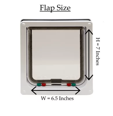 Cat Mate Large 4-Way Locking Cat Door With 2 In. Wall Liner, White, 221W 7 Cat Mate Large 4-Way Locking Cat Door With 2 In. Wall Liner, White, 221W - Image 7