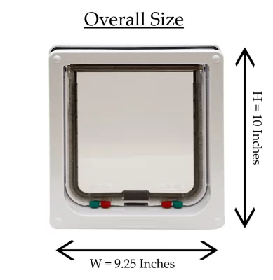 Cat Mate Large 4-Way Locking Cat Door With 2 In. Wall Liner, White, 221W 8 Cat Mate Large 4-Way Locking Cat Door With 2 In. Wall Liner, White, 221W - Image 8