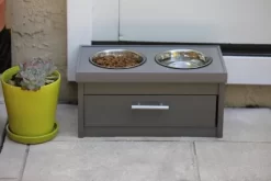 New Age Pet Small Piedmont Diner, 20 Oz., Gray -Pet Supply Store 1866987 A2