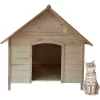 Critter Sitters 41 In. Tall Outdoor Raised Log Cabin-Style Pet House, Natural