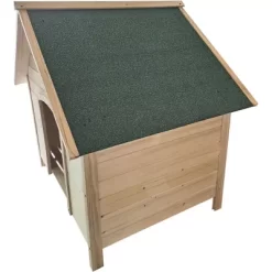 Critter Sitters 41 In. Tall Outdoor Raised Log Cabin-Style Pet House, Natural -Pet Supply Store 1915340 A5