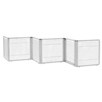 Richell 31.5 In. Convertible Elite Pet Gate, 6-Panel, Origami White 1 Richell 31.5 In. Convertible Elite Pet Gate, 6-Panel, Origami White