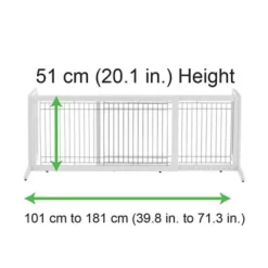 Richell Freestanding Pet Gate, Large, Origami White -Pet Supply Store 1935442 A2