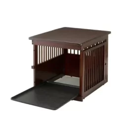 Richell 1-Door Wooden End Table Pet Crate, Medium, 24"H. -Pet Supply Store 1935446 A2