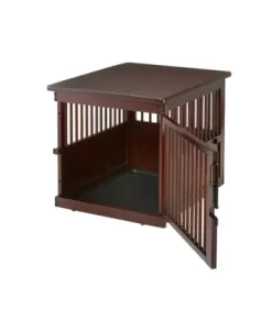 Richell 1-Door Wooden End Table Pet Crate, Medium, 24"H. -Pet Supply Store 1935446 A3
