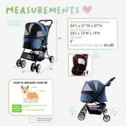 Petique Catalina Pet Stroller - Red Robin, 1ST06010000 -Pet Supply Store 1968042 A3