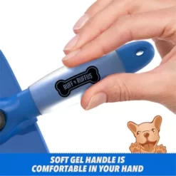 Ruff 'N Ruffus Upgraded Self-Cleaning Slicker Brush, Blue, RNR-GELGROOMING-BL -Pet Supply Store 1981659 A3