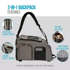 Sherpa 2-in-1 Backpack Travel Pet Carrier, Airline Approved & Guaranteed On Board - Gray, Medium -Pet Supply Store 1983785 A4