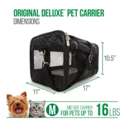 Sherpa Original Deluxe Travel Pet Carrier, Airline Approved & Guaranteed On Board - Black Lattice, Medium 19 Sherpa Original Deluxe Travel Pet Carrier, Airline Approved & Guaranteed On Board - Black Lattice, Medium -Pet Supply Store 1983788 A9