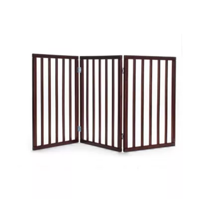 Primetime Petz Perfect Pup Freestanding Indoor Dog Gate, Walnut 1 Primetime Petz Perfect Pup Freestanding Indoor Dog Gate, Walnut