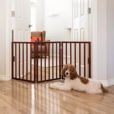 Primetime Petz Perfect Pup Freestanding Indoor Dog Gate, Walnut 3 Primetime Petz Perfect Pup Freestanding Indoor Dog Gate, Walnut - Image 3