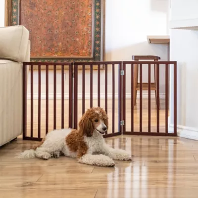 Primetime Petz Perfect Pup Freestanding Indoor Dog Gate, Walnut 4 Primetime Petz Perfect Pup Freestanding Indoor Dog Gate, Walnut - Image 4