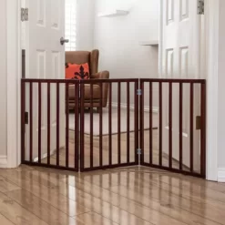 Primetime Petz Perfect Pup Freestanding Indoor Dog Gate, Walnut 9 Primetime Petz Perfect Pup Freestanding Indoor Dog Gate, Walnut -Pet Supply Store 2054212 A4