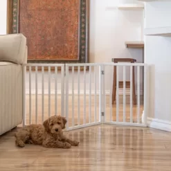 Primetime Petz Perfect Pup Freestanding Indoor Dog Gate, White -Pet Supply Store 2054213 A2