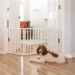 Primetime Petz Perfect Pup Freestanding Indoor Dog Gate, White -Pet Supply Store 2054213 A3