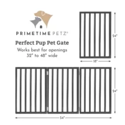Primetime Petz Perfect Pup Freestanding Indoor Dog Gate, White -Pet Supply Store 2054213 A5