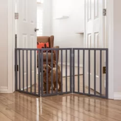 Primetime Petz Perfect Pup Freestanding Indoor Dog Gate, Grey -Pet Supply Store 2054214 A4