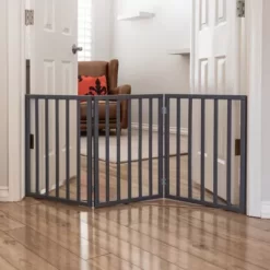 Primetime Petz Perfect Pup Freestanding Indoor Dog Gate, Grey -Pet Supply Store 2054214 A5