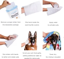 Scrubby Rinse Free Shampoo Mittens For Bathing Dogs & Cats -Pet Supply Store 2103651 A3