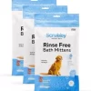 Scrubby Rinse Free Shampoo Mittens For Bathing Dogs & Cats - 15 Pack