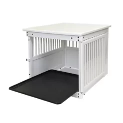 Richell Wooden End Table Pet Crate Medium - White -Pet Supply Store 2244640 A2