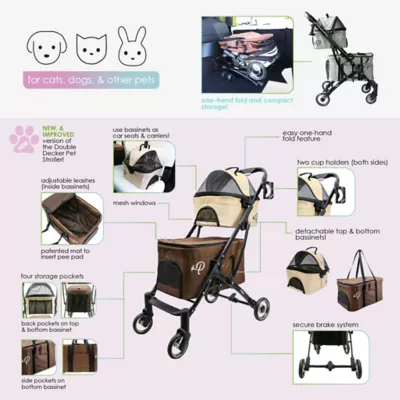 Petique Deluxe Double Decker Pet Stroller 3 Petique Deluxe Double Decker Pet Stroller - Image 3