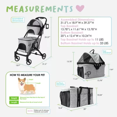 Petique Deluxe Double Decker Pet Stroller 4 Petique Deluxe Double Decker Pet Stroller - Image 4