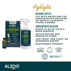 New! Alzoo Plant Based Concentrated Stain And Odor Remover Bundle, 32 Oz. -Pet Supply Store 2268002 A3