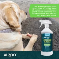 New! Alzoo Plant Based Stain And Odor Remover Apple Blossom Scent, 32 Oz. -Pet Supply Store 2268009 A3